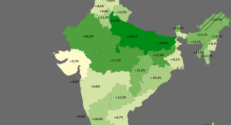 Плотность населения Индии